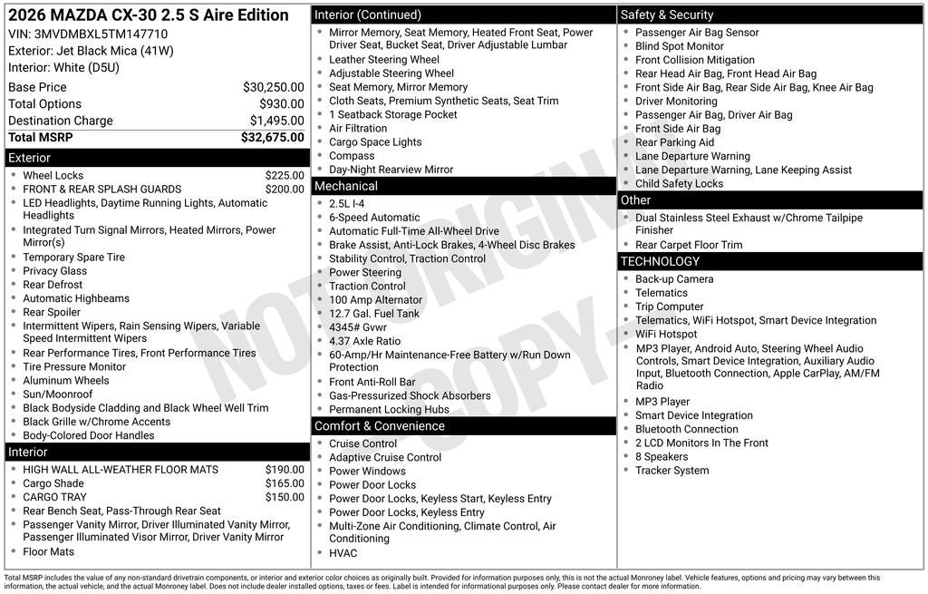 2026 Mazda Mazda CX-30 2.5 S Aire Edition