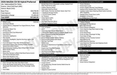 2026 Mazda Mazda CX-50 Hybrid Preferred AWD