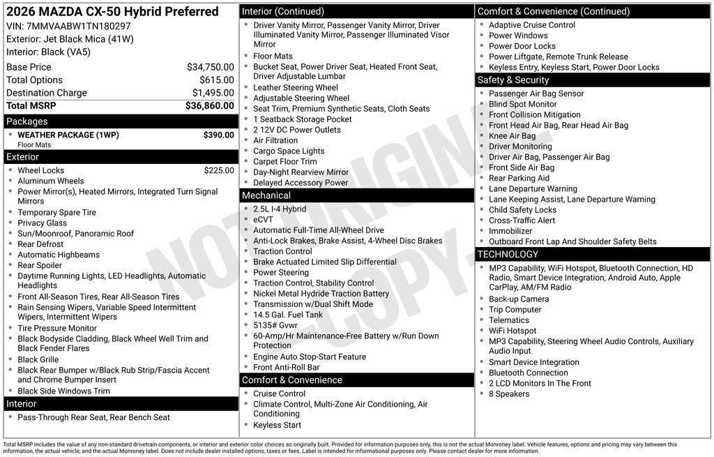 2026 Mazda Mazda CX-50 Hybrid Preferred AWD