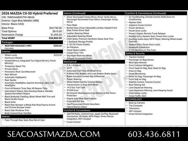 2026 Mazda Mazda CX-50 Hybrid Preferred AWD