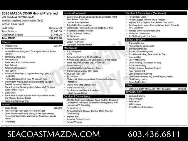 2026 Mazda Mazda CX-50 Hybrid Preferred AWD