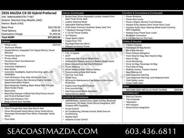2026 Mazda Mazda CX-50 Hybrid Preferred AWD