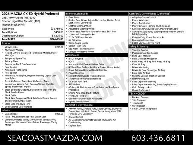 2026 Mazda Mazda CX-50 Hybrid Preferred AWD