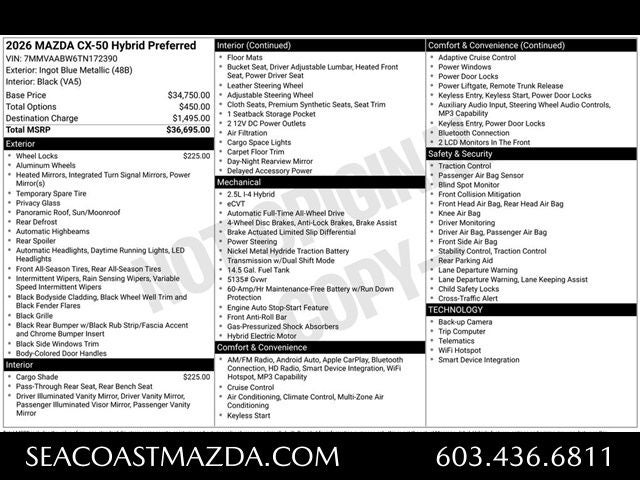 2026 Mazda Mazda CX-50 Hybrid Preferred AWD