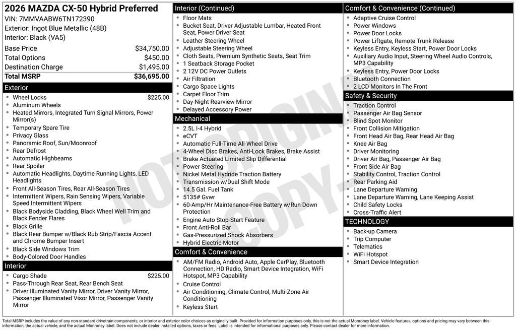 2026 Mazda Mazda CX-50 Hybrid Preferred AWD