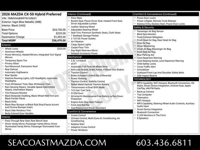 2026 Mazda Mazda CX-50 Hybrid Preferred AWD