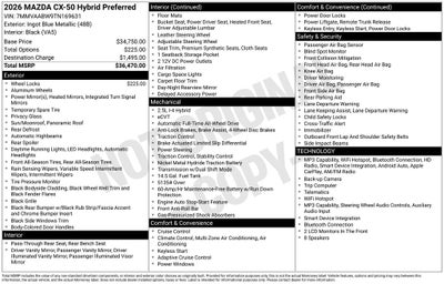 2026 Mazda Mazda CX-50 Hybrid Preferred AWD