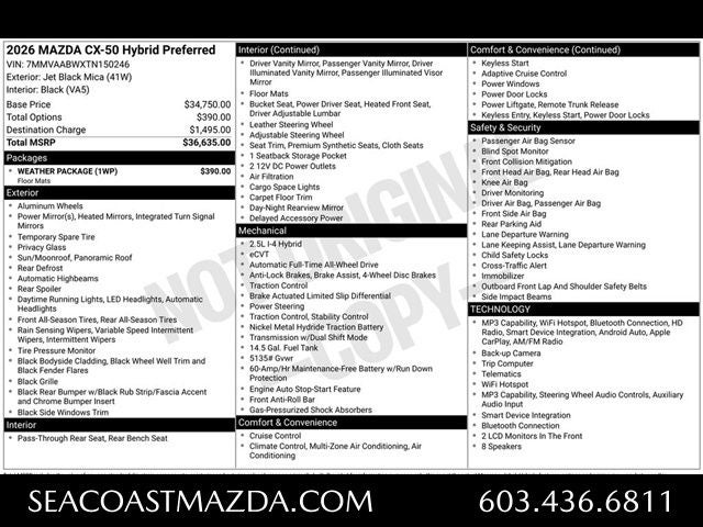 2026 Mazda Mazda CX-50 Hybrid Preferred AWD