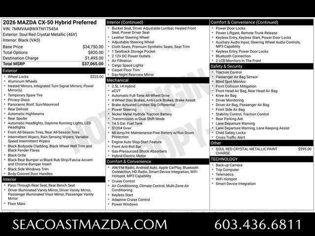 2026 Mazda Mazda CX-50 Hybrid Preferred AWD