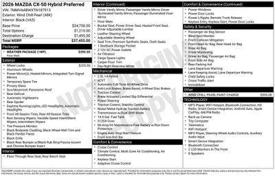 2026 Mazda Mazda CX-50 Hybrid Preferred AWD