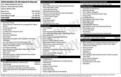 2026 Mazda Mazda CX-50 Hybrid Preferred AWD