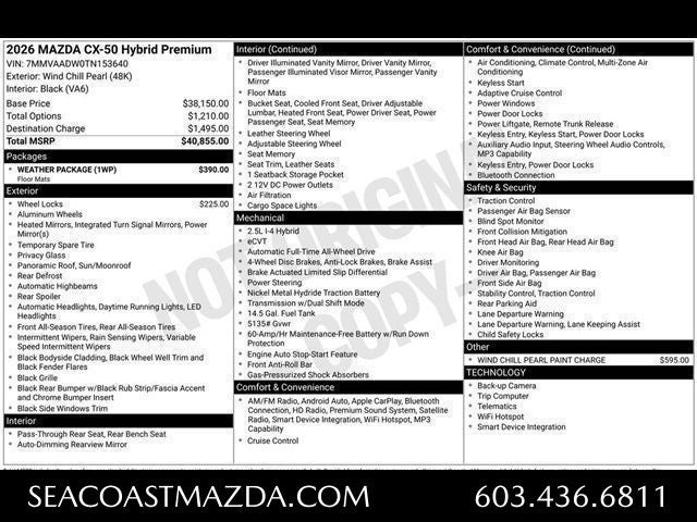 2026 Mazda Mazda CX-50 Hybrid Premium AWD