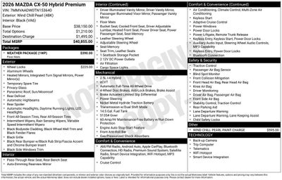 2026 Mazda Mazda CX-50 Hybrid Premium AWD