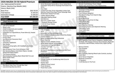 2026 Mazda Mazda CX-50 Hybrid Premium AWD
