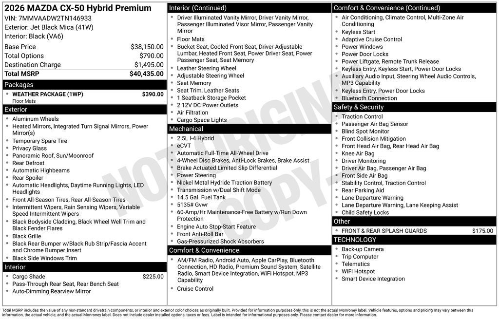 2026 Mazda Mazda CX-50 Hybrid Premium AWD