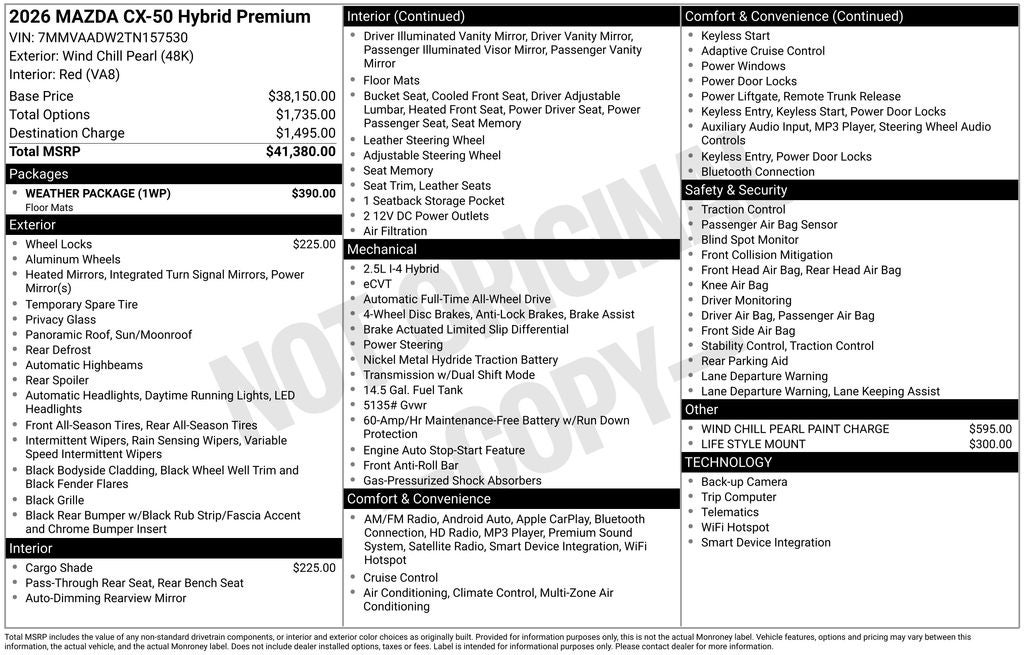 2026 Mazda Mazda CX-50 Hybrid Premium AWD