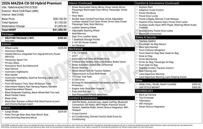 2026 Mazda Mazda CX-50 Hybrid Premium AWD