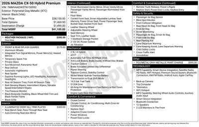 2026 Mazda Mazda CX-50 Hybrid Premium AWD