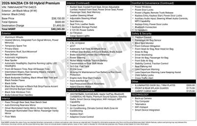 2026 Mazda Mazda CX-50 Hybrid Premium AWD