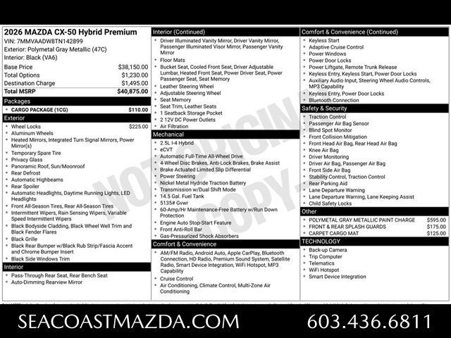 2026 Mazda Mazda CX-50 Hybrid Premium AWD