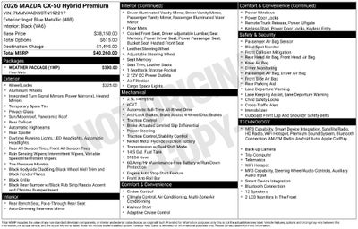 2026 Mazda Mazda CX-50 Hybrid Premium AWD