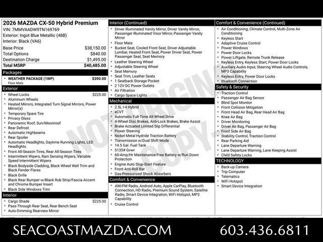 2026 Mazda Mazda CX-50 Hybrid Premium AWD