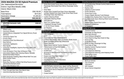 2026 Mazda Mazda CX-50 Hybrid Premium AWD