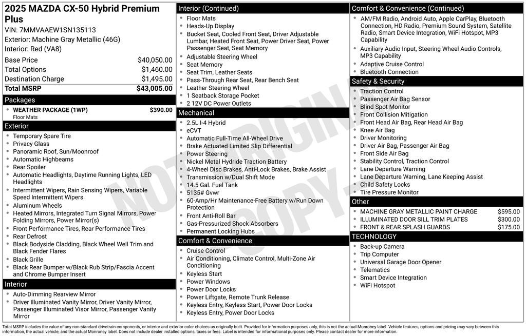 2025 Mazda Mazda CX-50 Hybrid Premium Plus AWD
