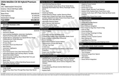 2026 Mazda Mazda CX-50 Hybrid Premium Plus AWD