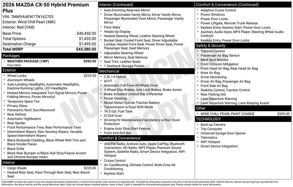 2026 Mazda Mazda CX-50 Hybrid Premium Plus AWD