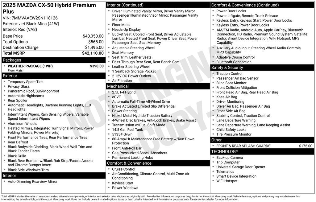2025 Mazda Mazda CX-50 Hybrid Premium Plus AWD