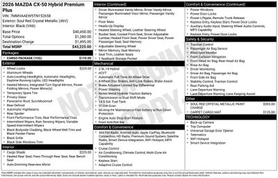 2026 Mazda Mazda CX-50 Hybrid Premium Plus AWD