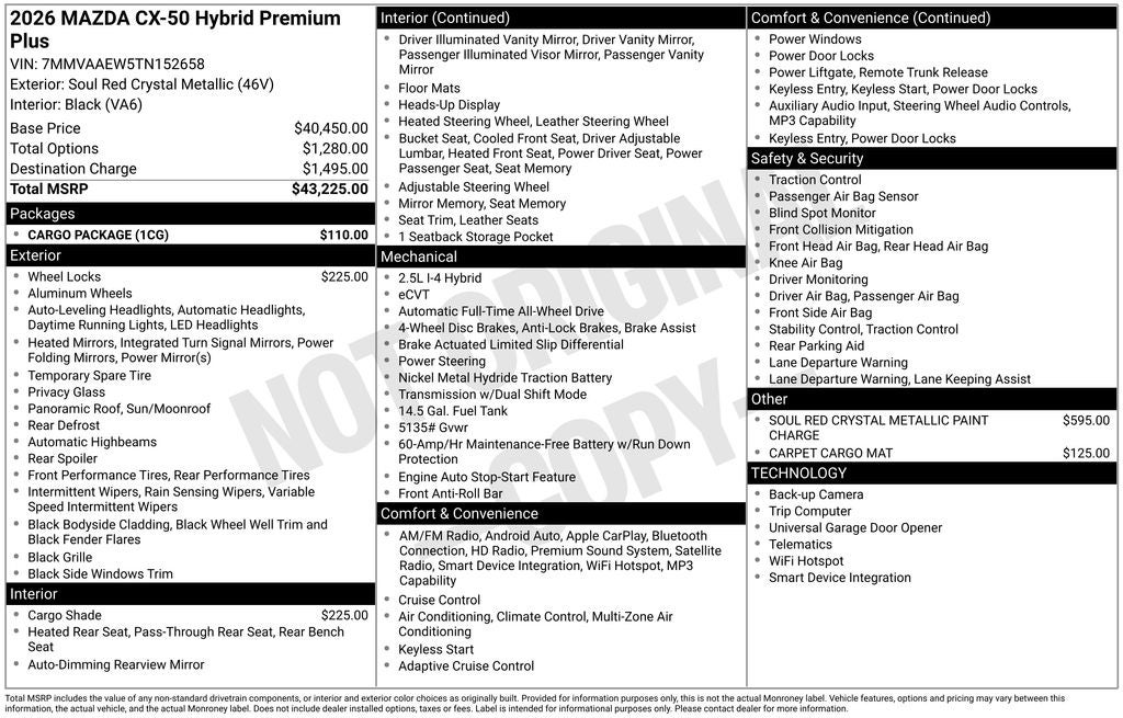 2026 Mazda Mazda CX-50 Hybrid Premium Plus AWD