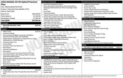 2026 Mazda Mazda CX-50 Hybrid Premium Plus AWD