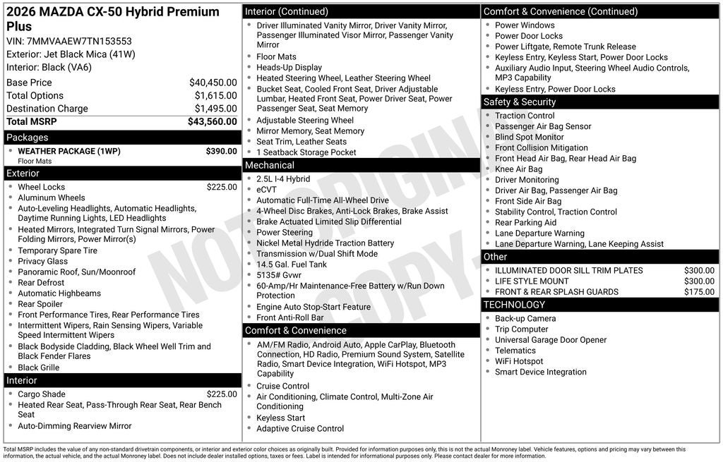 2026 Mazda Mazda CX-50 Hybrid Premium Plus AWD