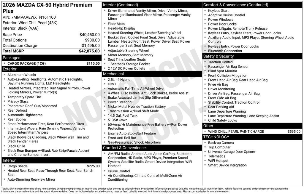 2026 Mazda Mazda CX-50 Hybrid Premium Plus AWD