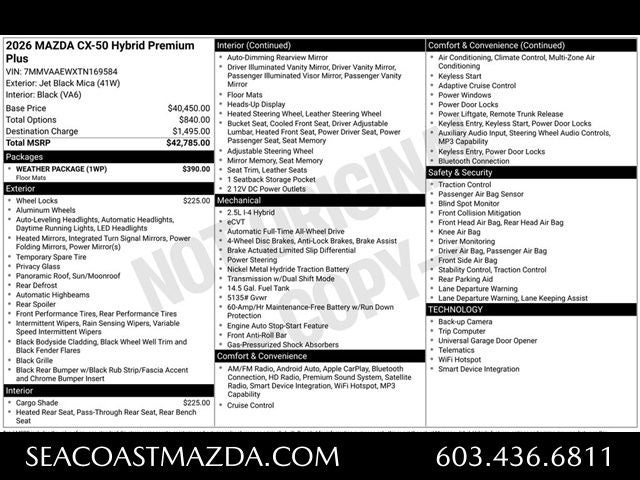 2026 Mazda Mazda CX-50 Hybrid Premium Plus AWD