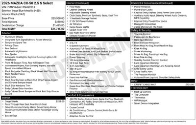 2026 Mazda Mazda CX-50 2.5 S Select AWD