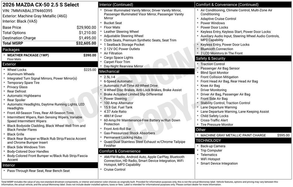 2026 Mazda Mazda CX-50 2.5 S Select