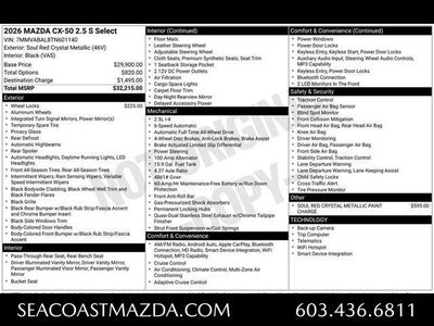 2026 Mazda Mazda CX-50 2.5 S Select AWD
