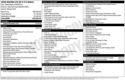 2026 Mazda Mazda CX-50 2.5 S Select AWD