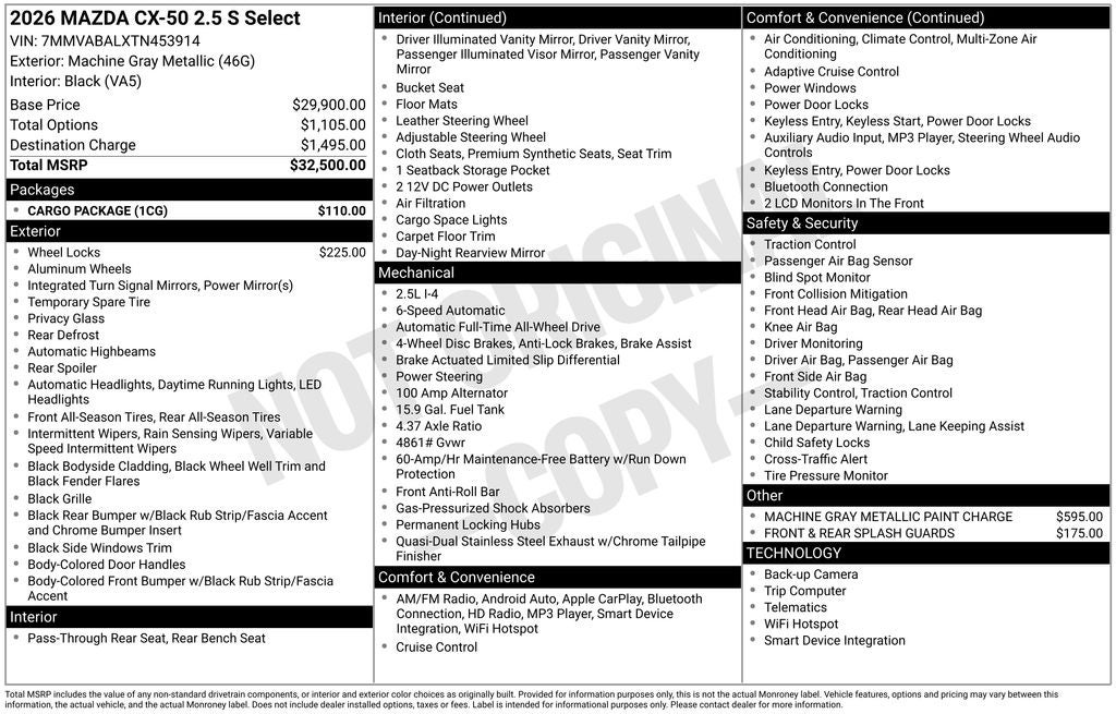 2026 Mazda Mazda CX-50 2.5 S Select AWD