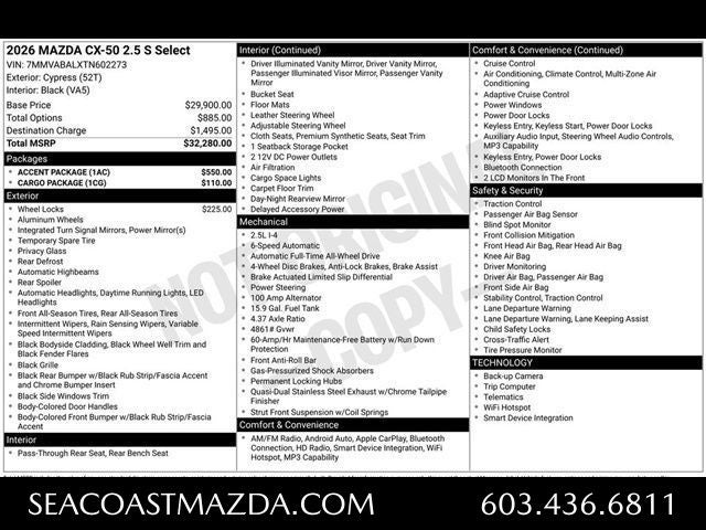 2026 Mazda Mazda CX-50 2.5 S Select AWD
