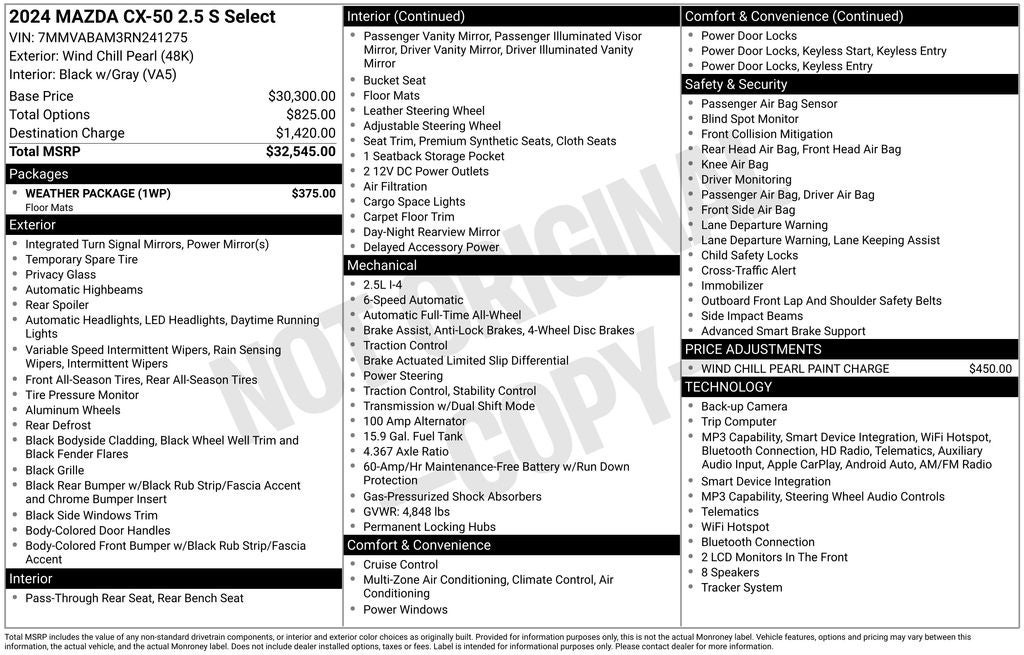 2024 Mazda Mazda CX-50 2.5 S Select Package
