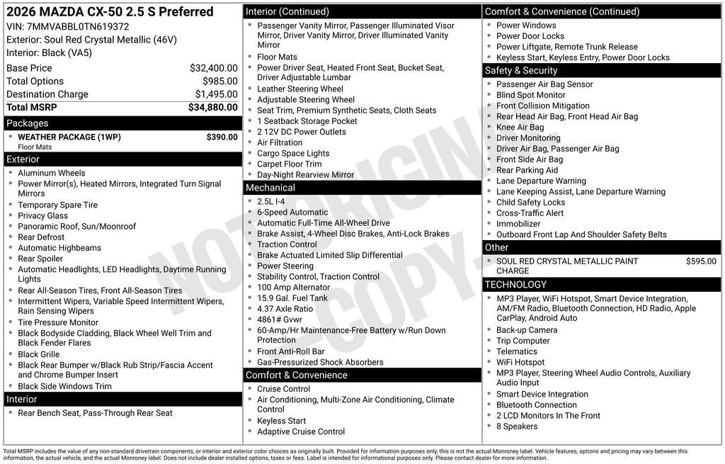2026 Mazda Mazda CX-50 2.5 S Preferred AWD