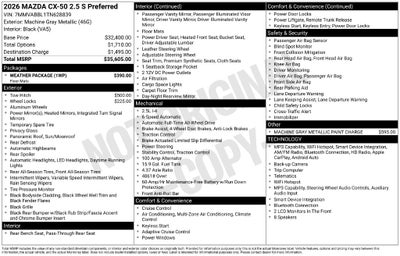 2026 Mazda Mazda CX-50 2.5 S Preferred AWD