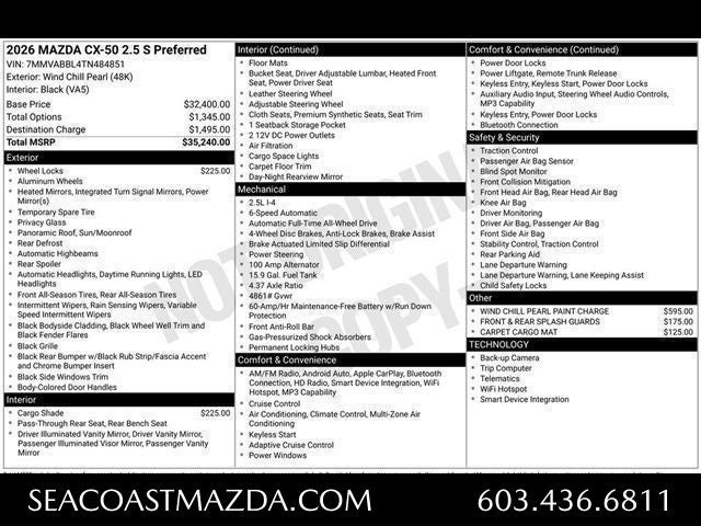 2026 Mazda Mazda CX-50 2.5 S Preferred AWD