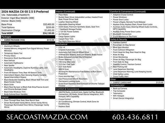 2026 Mazda Mazda CX-50 2.5 S Preferred AWD
