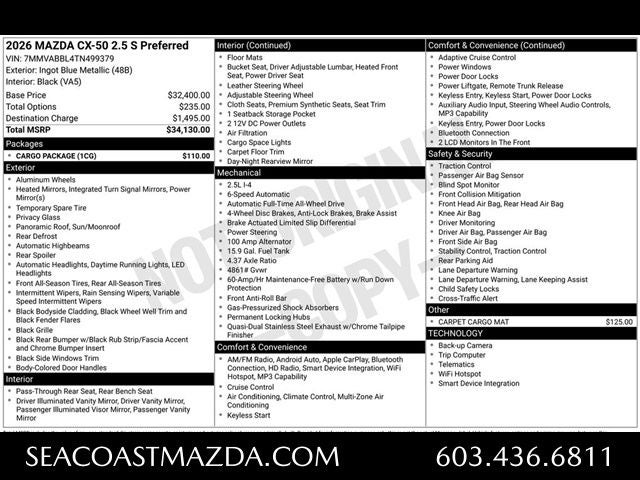 2026 Mazda Mazda CX-50 2.5 S Preferred AWD