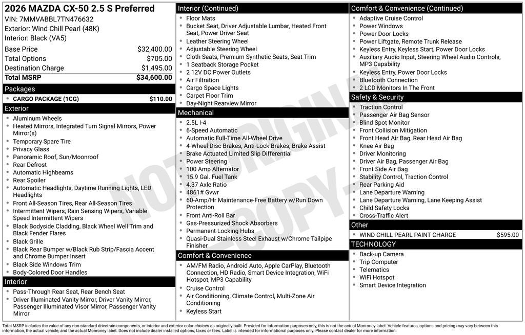 2026 Mazda Mazda CX-50 2.5 S Preferred AWD